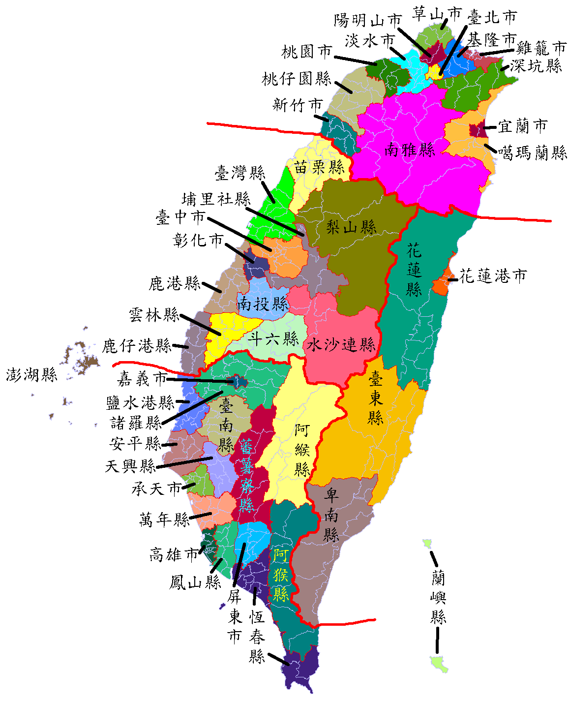 IMAGE MAP : Map of Taiwan